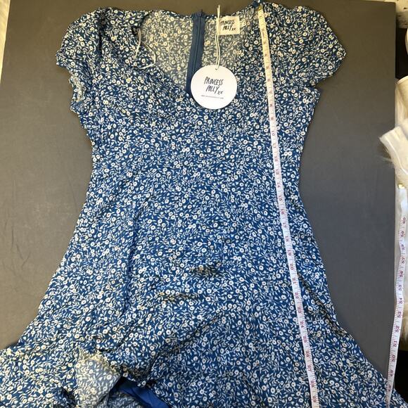 NWT Princess Polly Womens Blue Floral Short Sleeve V-Neck The Sting Mini Dress 8 - Picture 5 of 5